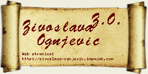 Živoslava Ognjević vizit kartica